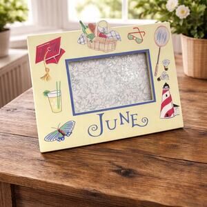 Vtg. Exposures Hand Painted June Months of Year Frame For 4x6 Picture Graduation
